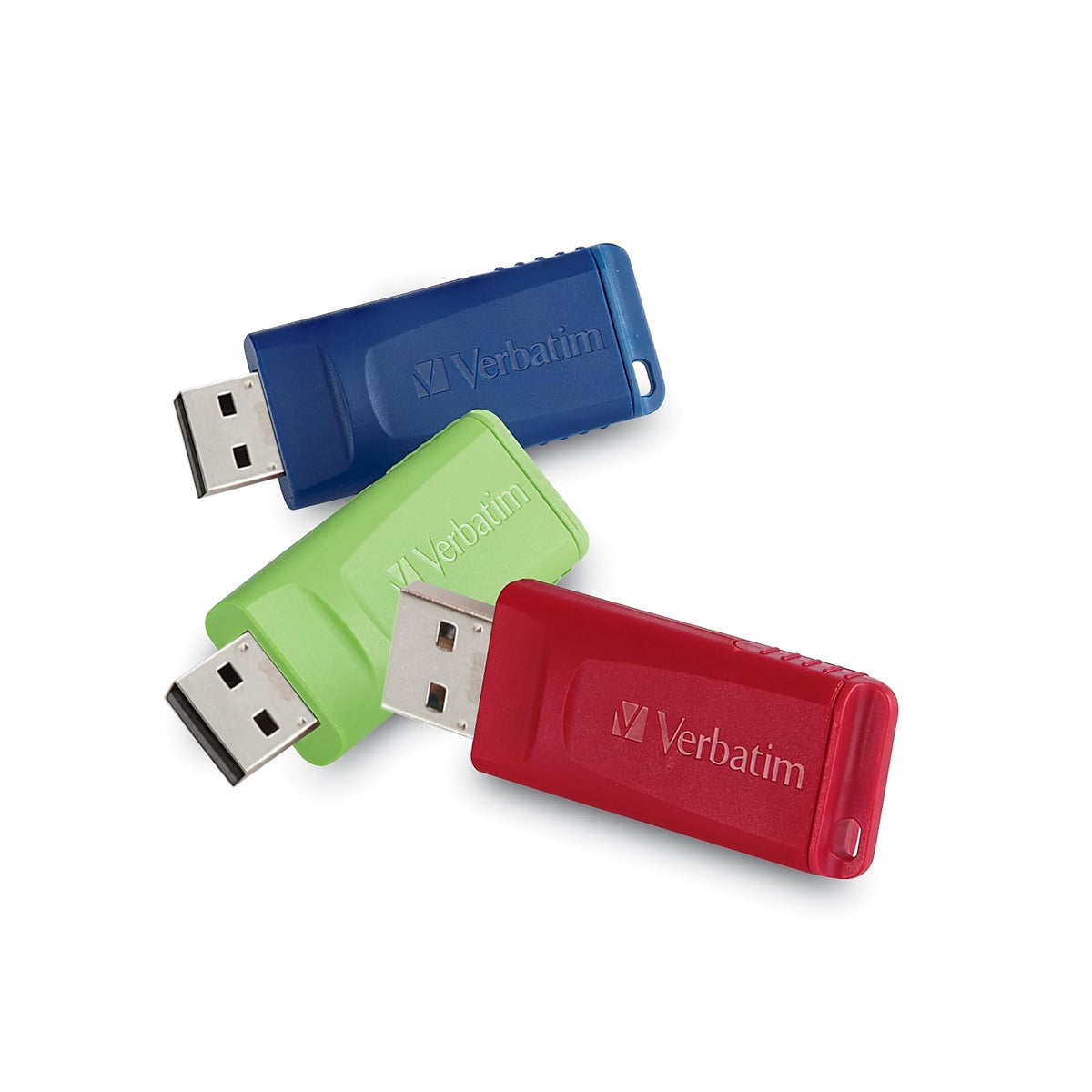 Verbatim Store 'n' Go Memorias USB 2.0 16 GB, Paquete de 3. | Diseño Retráctil sin Tapa.