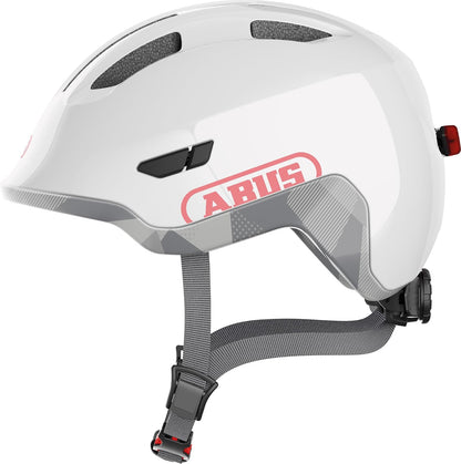 ABUS Kinderhelm Smiley 3.0 Ace LED - Fahrradhelm mit Licht - Rosa (pink watermelon) - S (45-50 cm​)