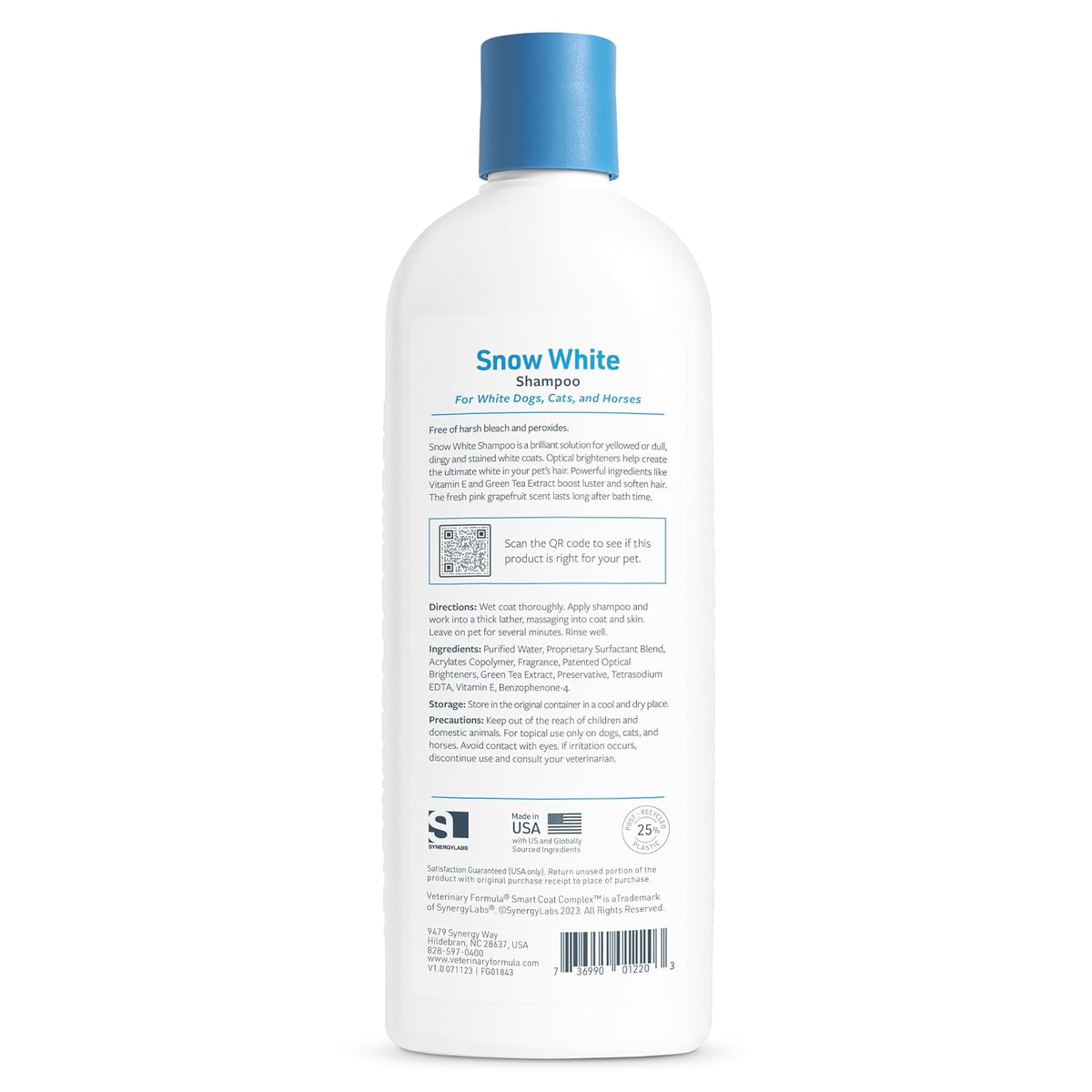 SynergyLabs Veterinary Formula Solutions Snow White Shampoo; 17 fl. oz.