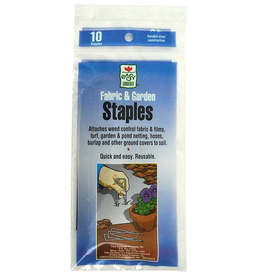 Easy Gardener 50825 - Grapas para Tela y jardín, ((4.5"), Plateado, 10 Staples