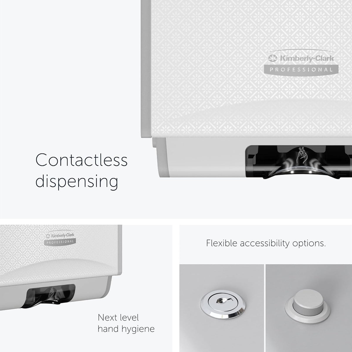 Kimberly-Clark Professional Icon™ Dispensador automático de jabón y desinfectante (58714), con Placa Frontal de diseño de Mosaico Blanco; 1 dispensador y Placa Frontal por Estuche