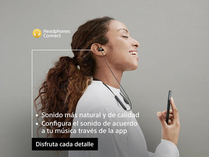 Sony WI-C100 - Audífonos inalámbricos intraauriculares con Banda para el Cuello y micrófono para Llamadas con Manos Libres, Azul, WIC100/L (Versión Nacional)