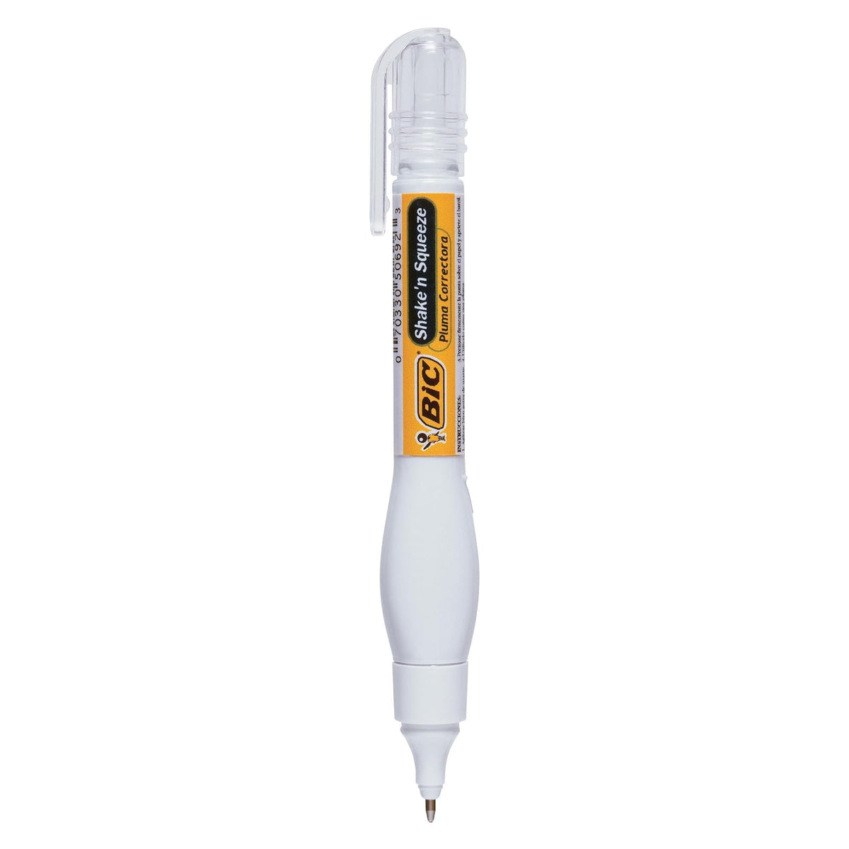 BIC Pluma Correctora Shake´n Squeeze Ideal para Detalles Máxima Cobertura Fácil de Aplicar con Punta de Acero 12 Piezas