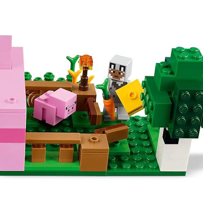 LEGO® Minecraft® La Casa-Cerdo Bebé Juguete de construcción basado en el Videojuego con un Piglin Zombificado en el bioma Bosque, Regalo para niñas y niños Desde 7 años 21268
