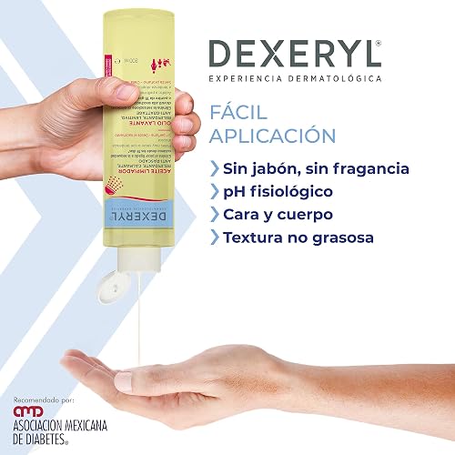 DEXERYL, Aceite de Ducha para Piel Seca o Sensible, Recomendado por la Asociación Mexicana de Diabetes, 200 ml