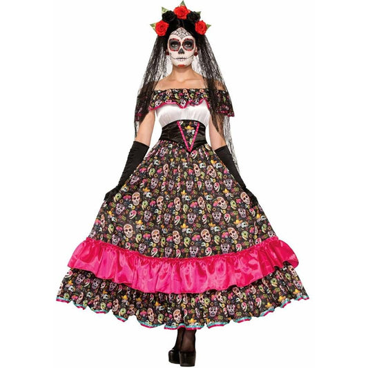 Forum Novelties - Disfraz de dama española del Día de los Muertos para mujer, multicolor, estándar