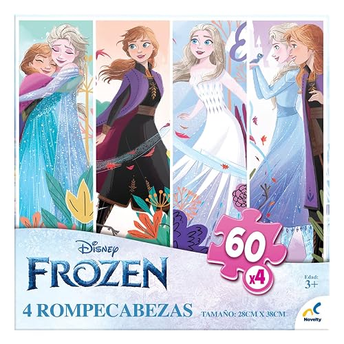 Novelty Corp - Rompecabezas 4 en 1 para Niños de Frozen