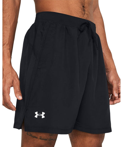 Under Armour short Launch sin forro de 7 pulgadas para hombre - G - (001) Negro - Negro - Reflectante