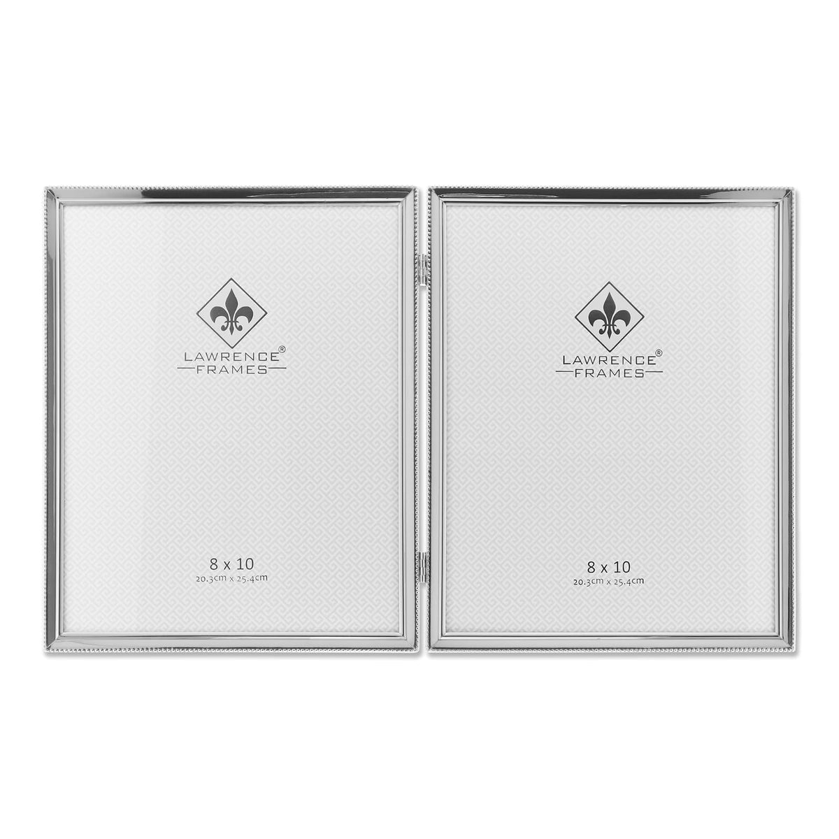 Lawrence Frames Marco de Fotos Triple con Bisagra, Latón Antiguo - Plata - 8x10 Double