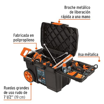 Truper CHP-23R, Caja para herramienta de 23" con ruedas y mango telescópico