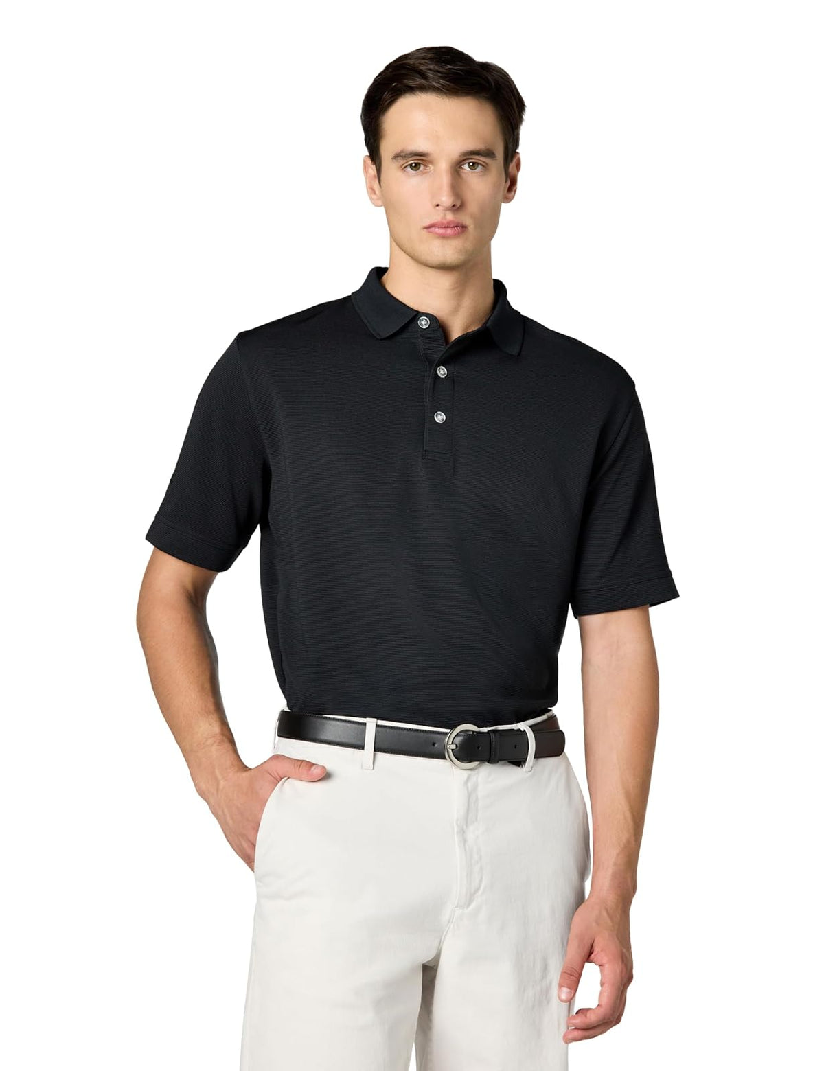 Callaway Polo de Golf otomano de Manga Corta OPTI-Shield Polo para para Hombre - Negro - - G