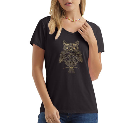 Hanes - Playera de Manga Corta con Cuello en V para Mujer
