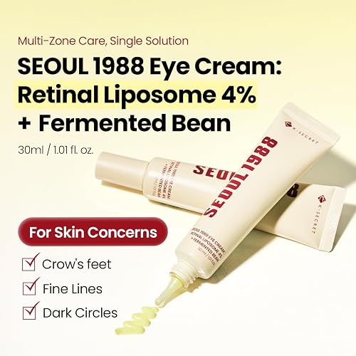 K-SECRET SEOUL 1988 Retinal Eye Cream – Formulated with Advanced Retinal Liposome 4% and Fermented Bean for Smoother, Refreshed-Looking Eyes | Korean Skincare, 30ml / 1.01 fl oz