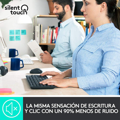 Logitech MK295 Combo Teclado y Mouse Inalámbricos: Tecnología SilentTouch- Negro + H390 Diadema con Cable- Negro