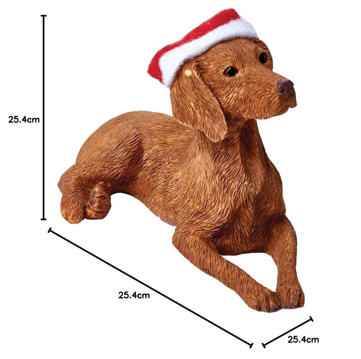 Sandicast Vizsla - Adorno navideño con Sombrero de Papá Noel