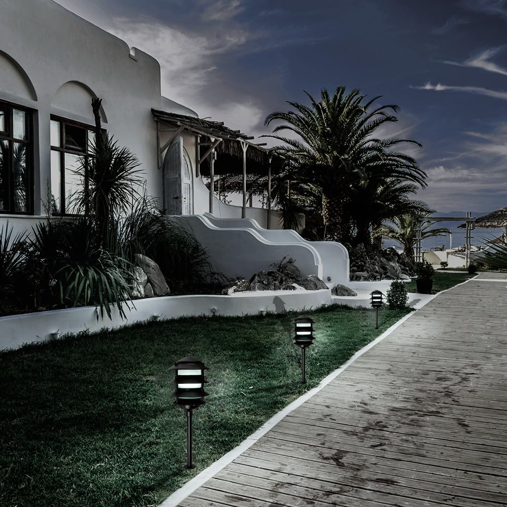 Tecnolite - Lámpara de Exterior, Color Negro, con Pantalla de Cristal, Resistente a la Corroción