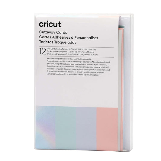 Cricut Cutaway Cards R40, tarjetas de cumpleaños de diseño intrincado, tarjetas de agradecimiento, tarjetas de felicitación personalizadas, respaldo holográfico, compatible con Cricut