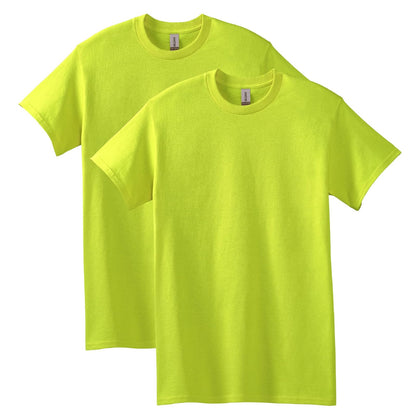 Gildan G5000 Camiseta de Algodón Pesado para Hombre - 2 - Safety Green (2 unidades) - M