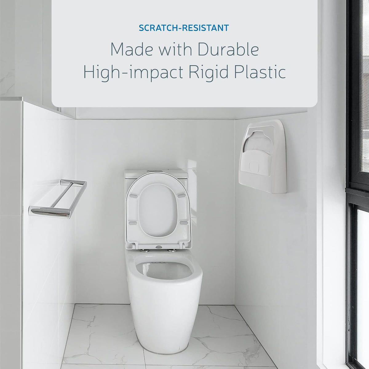 EZbrnd - Dispensador de funda de asiento de inodoro de medio pliegue para uso comercial, baño, oficina, papel de funda de asiento se vende por separado, color blanco, 3100-EZ