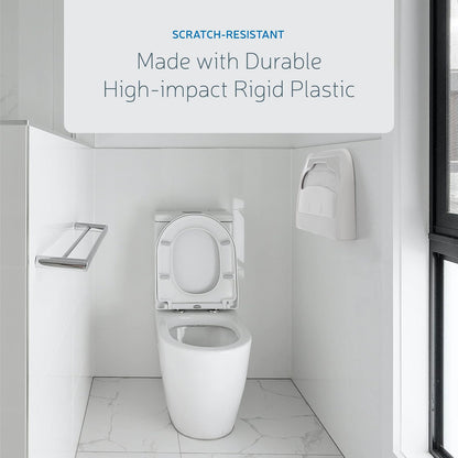 EZbrnd - Dispensador de funda de asiento de inodoro de medio pliegue para uso comercial, baño, oficina, papel de funda de asiento se vende por separado, color blanco, 3100-EZ
