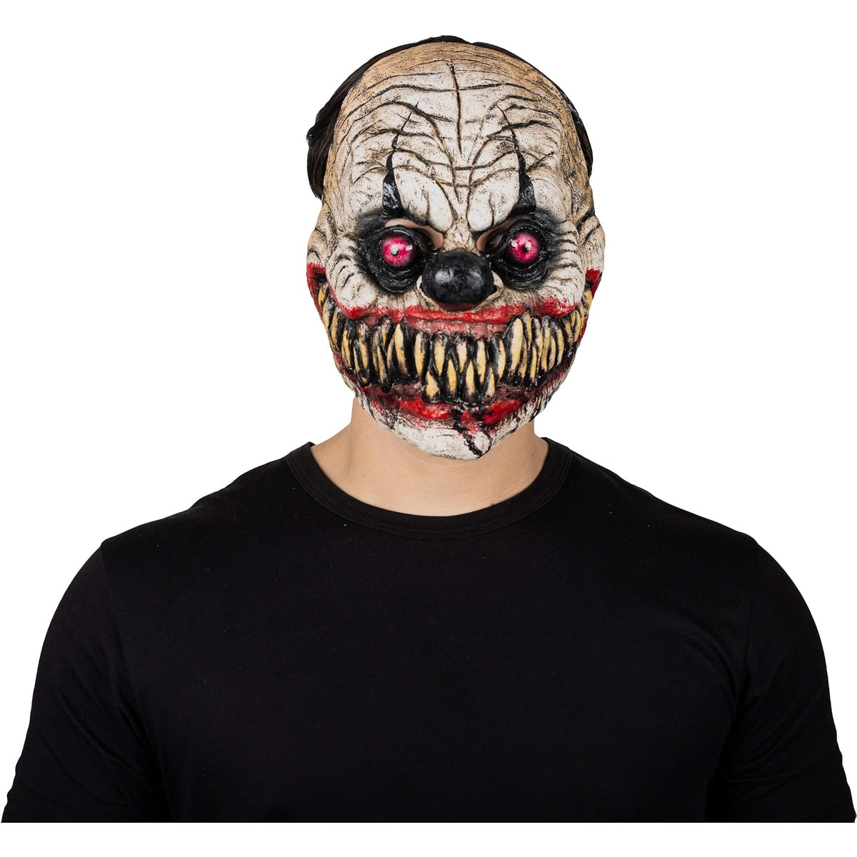 Ghoulish Productions Máscara De Látex Rabid Clown, Accesorio Látex Cosplay Payaso Furioso Creepy, Disfraz Aterrador para Halloween y Fiestas Temáticas, Cosplay Bufón, Diseño Artesanal Face Mask