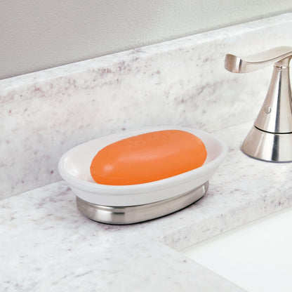 InterDesign iDesign - Jabonera para jabón de Barra - Colección York, Color Blanco