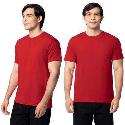 Fruit of the Loom Playera Eversoft con Bolsillo para Hombre, Paquete de 2 - 3XL - Rojo