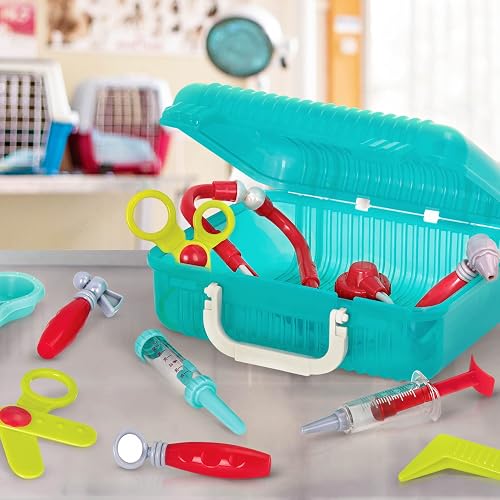 Battat Kit médico de Lujo con maletín para Juego de médicos | Set de 11 piezas con estetoscopio, termómetro, jeringa, tijeras y maletín para juego de médicos, 3 años y +