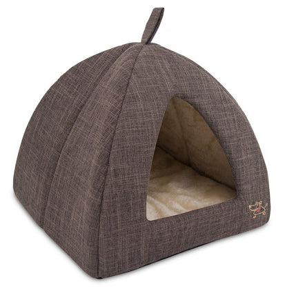 Best Pet Supplies - Cama blanda para perros y gatos para mascotas, de lino marrón extragrande