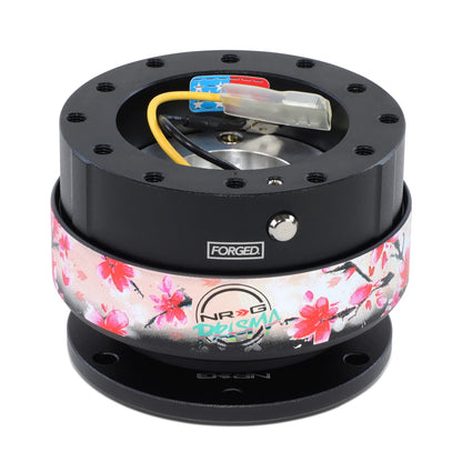 NRG Innovations Adaptador de Liberación Rápida para Volante Gen 2.0, 6 Orificios - Black Body - Anillo Sakura