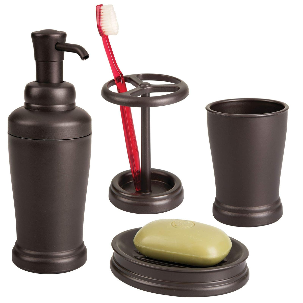 InterDesign 93750 Kent Tumbler Cup for Bathroom Vanity Countertops, Bronze