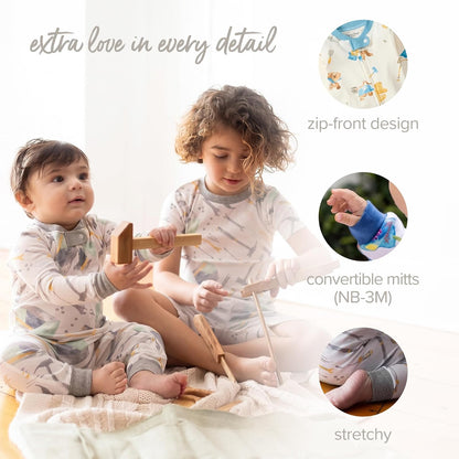 Burt's Bees Baby Sleeper Pajamas, 100% Organic Cotton, One-piece Pjs, Diagonal Zip Up Jumpsuit, Snug Fit Footie Durmientes para bebés y niños pequeños bebés niñas