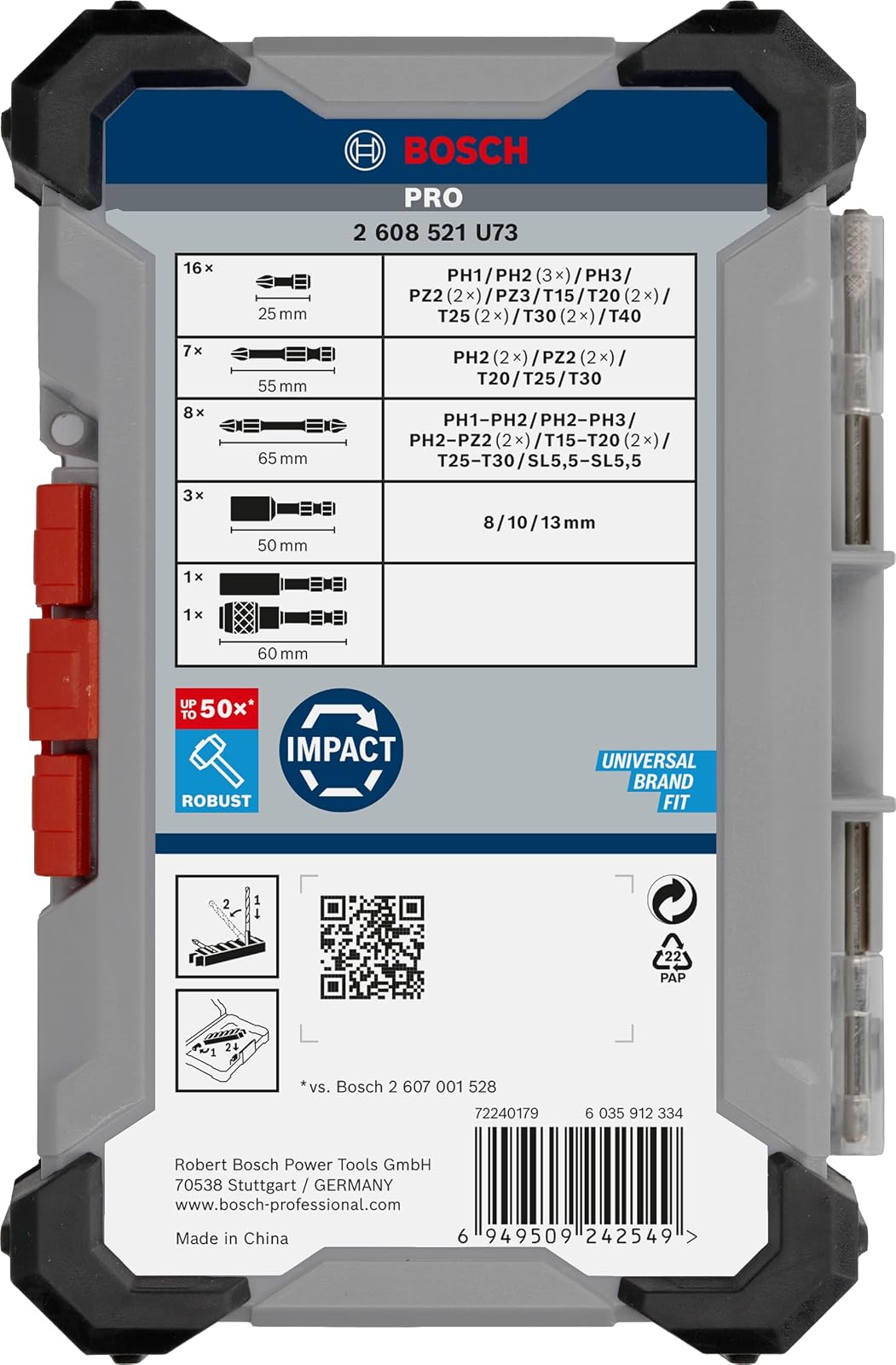 Bosch Set 36 puntas Impact Control Pro | 200 x 107 mm, accesorio profesional, destornillador, taladro/destornillador