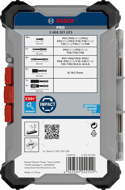 Bosch Set 36 puntas Impact Control Pro | 200 x 107 mm, accesorio profesional, destornillador, taladro/destornillador