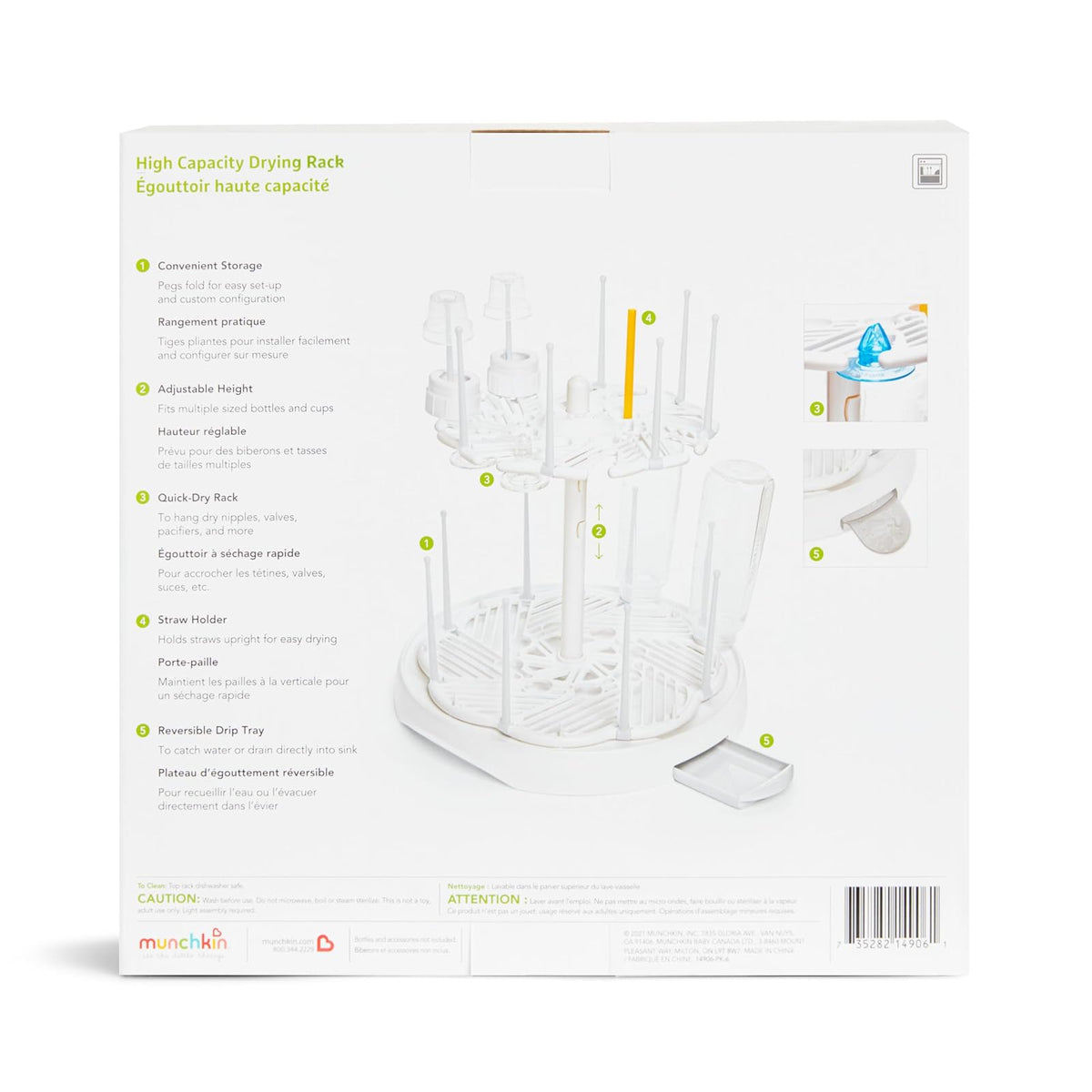 Munchkin High Capacity Drying Rack, White