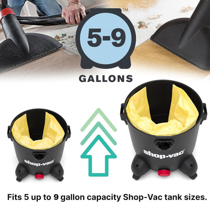 Shop-Vac 9067100 Genuine Type H 5-to-8-Gallon High-Efficiency Disposable Collection Filter Bag 2-Pack