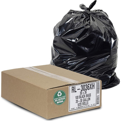 Aluf Plastics - Rollo de plástico resistente de baja densidad Repro Blend Star Seal sin núcleo, 33 galones de capacidad, Negro, 20-30 gallons