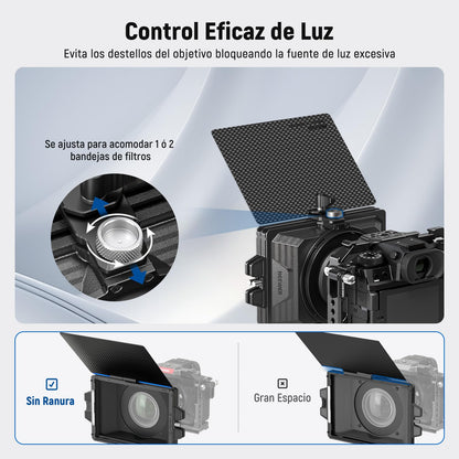 NEEWER Mini Caja Mate con Dos bandejas de Filtro de 4 x 5.75 Pulgadas, 4 adaptadores de Lente Circular, Bandera Superior de Fibra de Carbono, Compatible con Accesorios SmallRig Compatible con Filtro