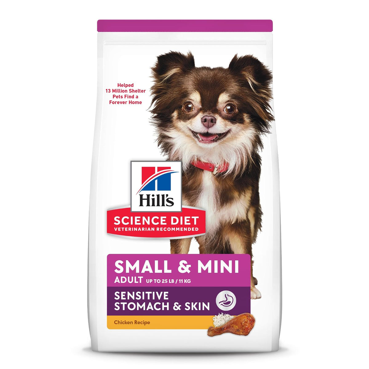 Hill's Science Diet Small Mini Croquetas para Perro Piel Sensible 6.8Kg | Croquetas Hill's para perro, pollo real, razas pequeñas, piel y estómago sensible, alta digestibilidad, barrera cutánea sana