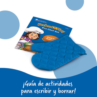 Learning Resources Pretend & Play Pro Chef Set , 13 Piezas, 3 años +, Juegos de Imitacion, Cocina Juguete, Set Cocina Juguete, Juegos de Cocina de Juguete