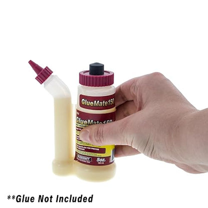 Milescraft 5222 - Botella de pegamento de madera de precisión de 150 ml, antigoteo, puntas de clavija y galletas incluidas, diseño multicámara de fácil flujo, ideal para carpintería