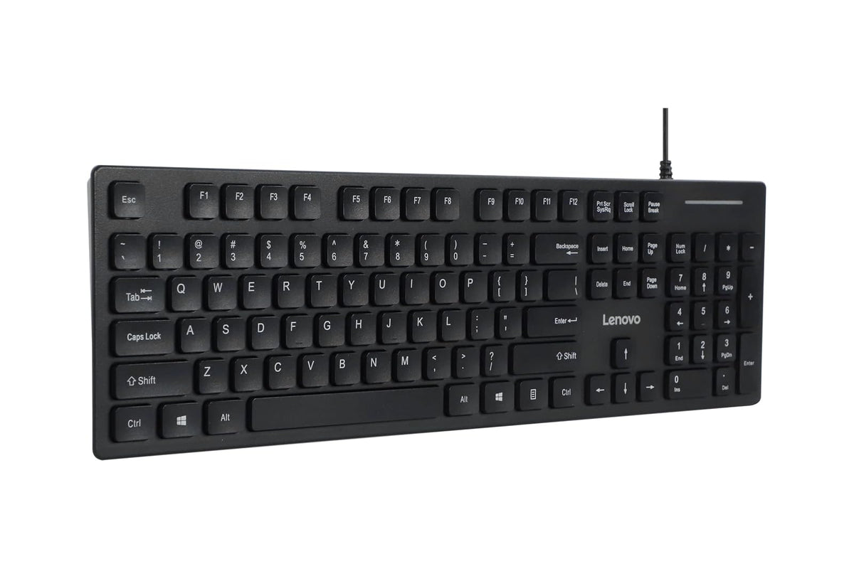 Lenovo 305 Teclado USB-C con Cable con Teclado numérico, tamaño Completo, diseño Delgado, Negro