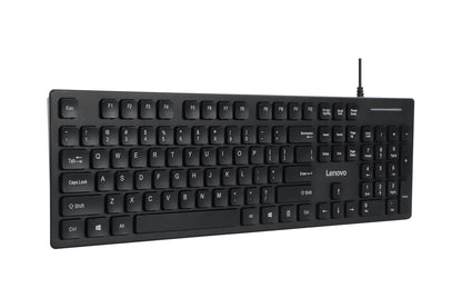 Lenovo 305 Teclado USB-C con Cable con Teclado numérico, tamaño Completo, diseño Delgado, Negro
