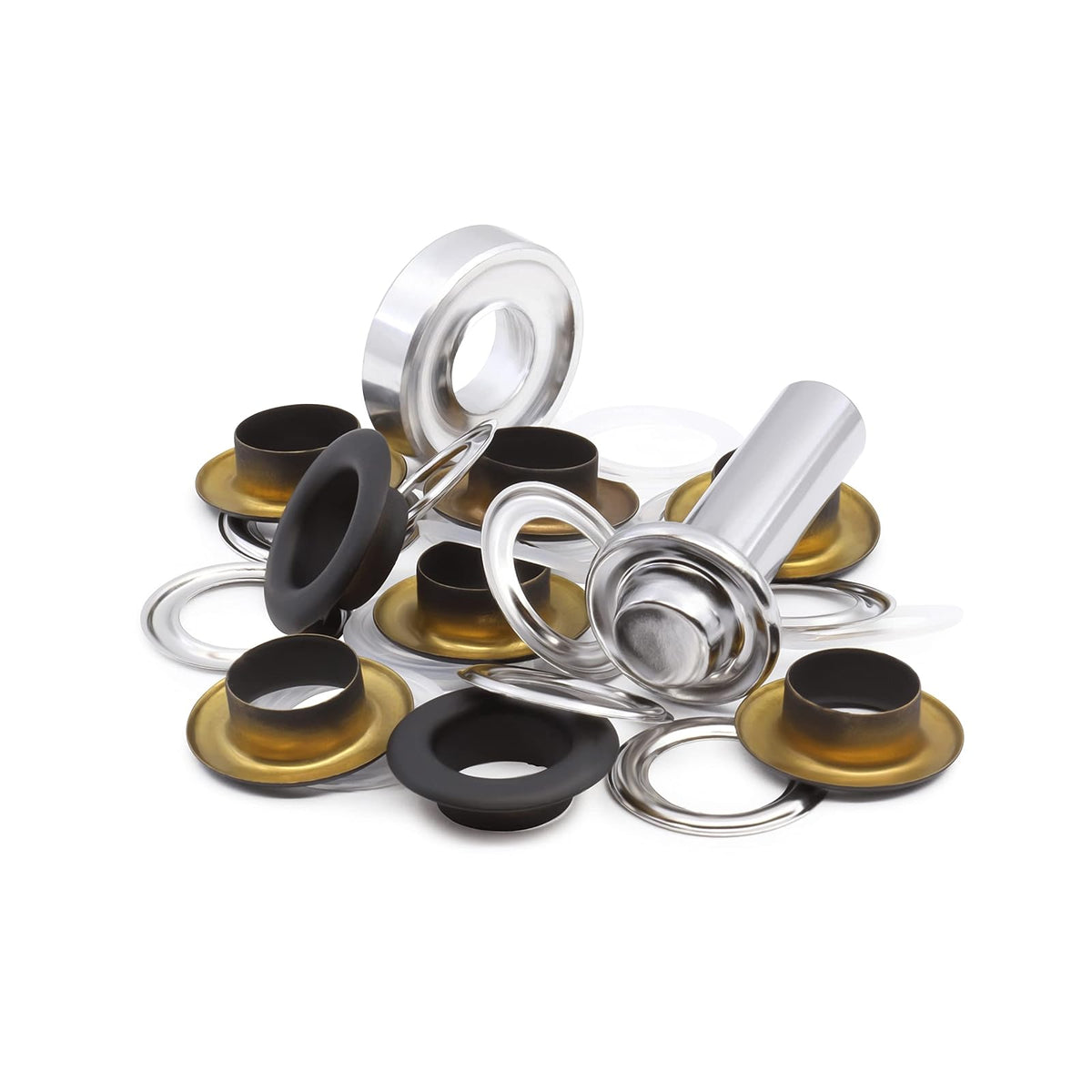 Dritz 740-1-T - Kit de Ojales con Herramientas, Color Negro, 8 Juegos de 1/2 Pulgadas