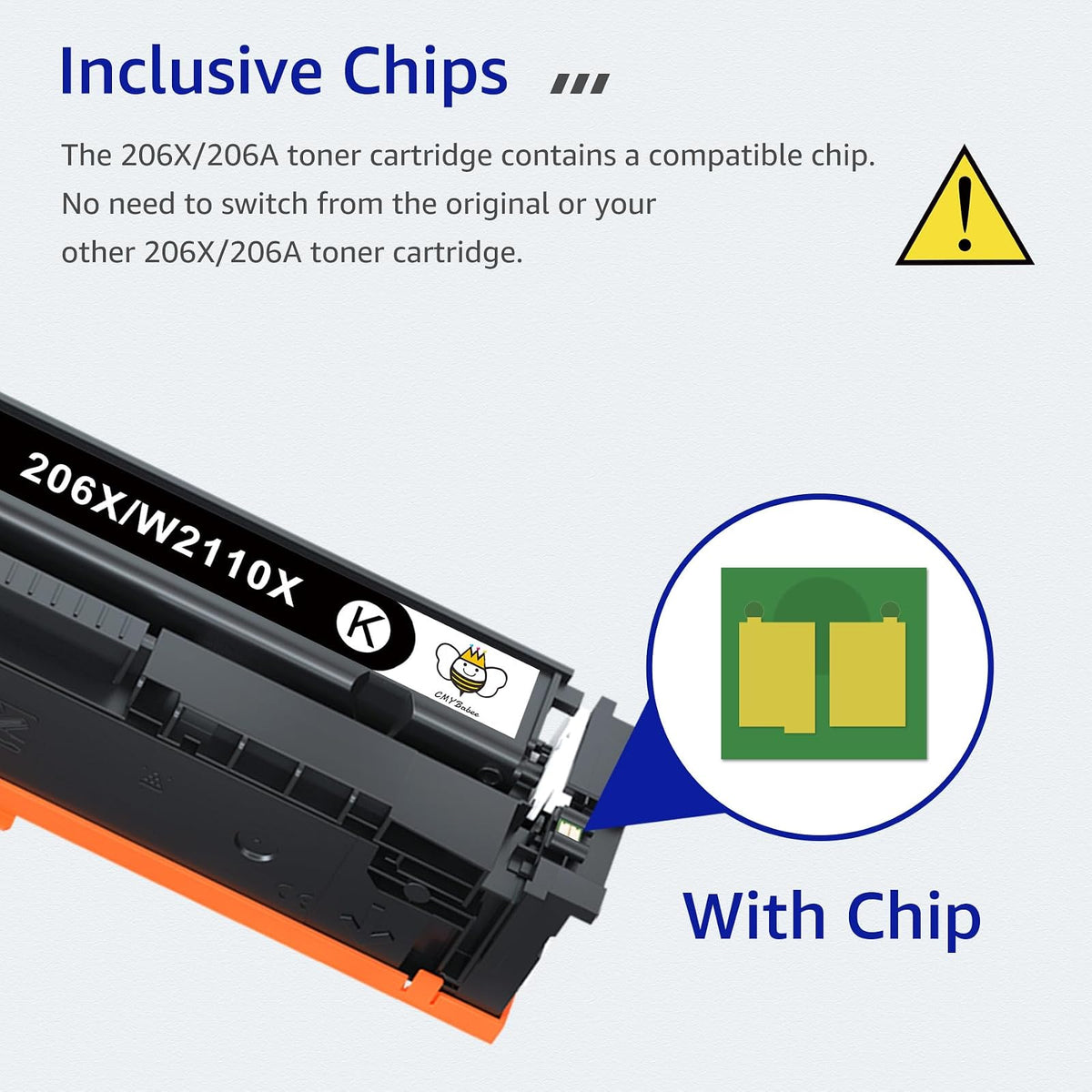 CMYBabee - Cartucho de tóner Compatible para HP 206X 206A para Impresora Color LaserJet Pro MFP M283fdw M283cdw M283fdn M282mw Pro M255dw M255nw M283 M255 W2110A de Alto Rendimiento (BCMY, Paquete