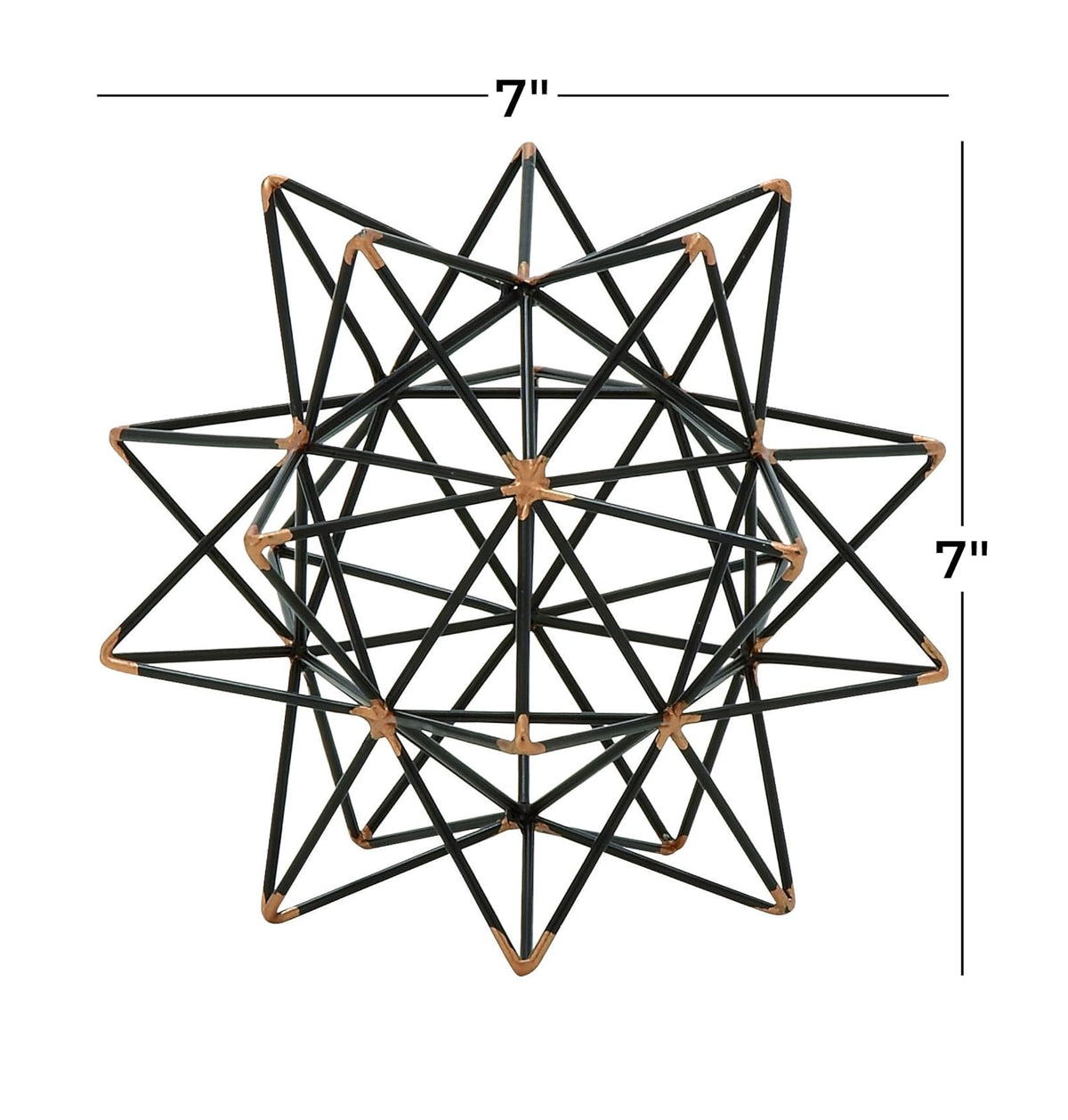 Deco 79 95243 - Decoración de estrellas de alambre de metal, 17.8 cm ancho x 17.8 cm de alto