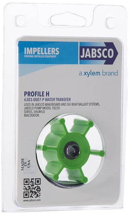 Jabsco 6303-0007-P, uretano, Tipo de accionamiento 4, 6 Cuchillas, 2 diámetros, 7/8 de Ancho, 5/16 Eje, Inserto de plástico