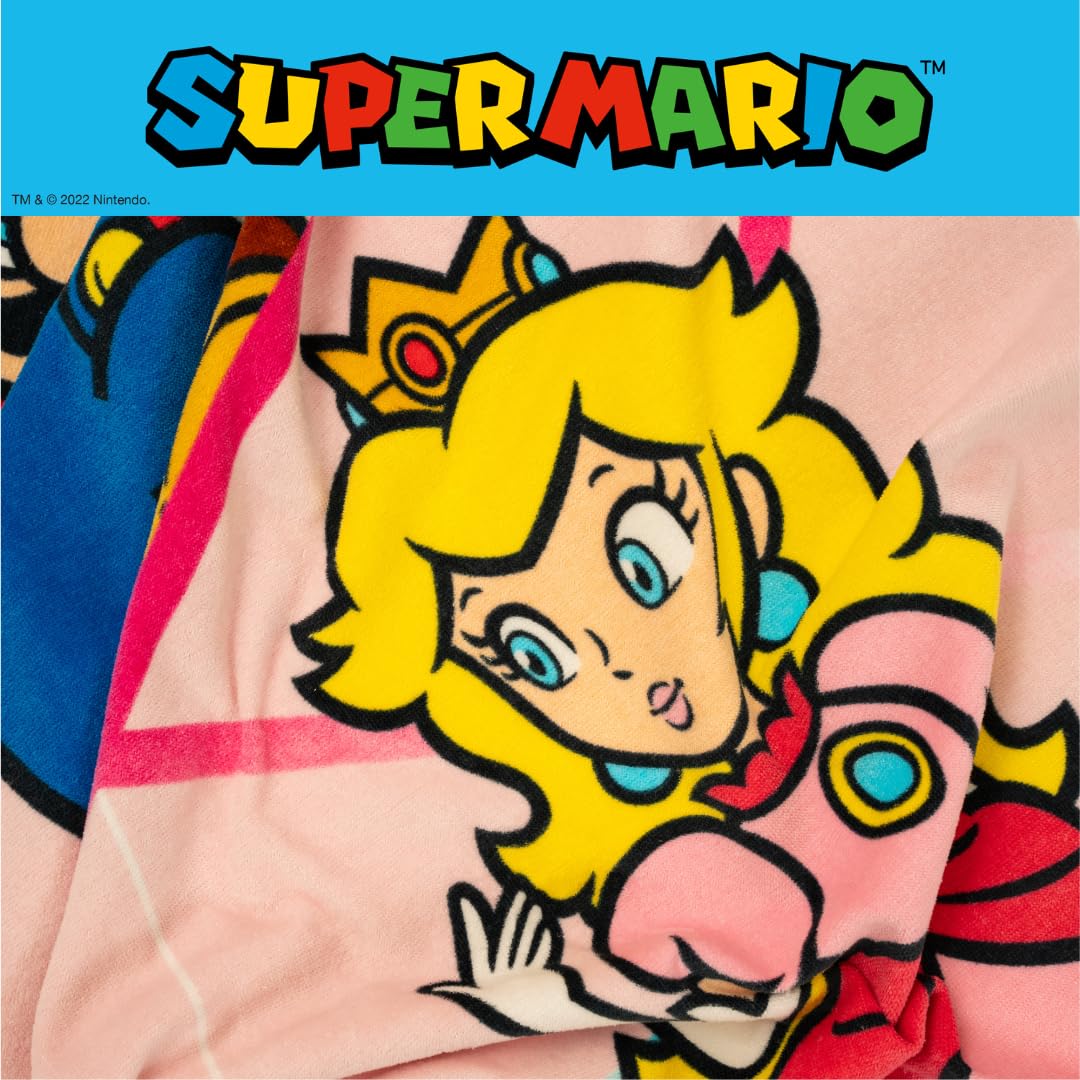 Franco Super Mario Girl Princess Peach Kids Toalla de baño, Piscina y Playa de algodón súper Suave, 58 x 28 Pulgadas, (Producto con Licencia Oficial)
