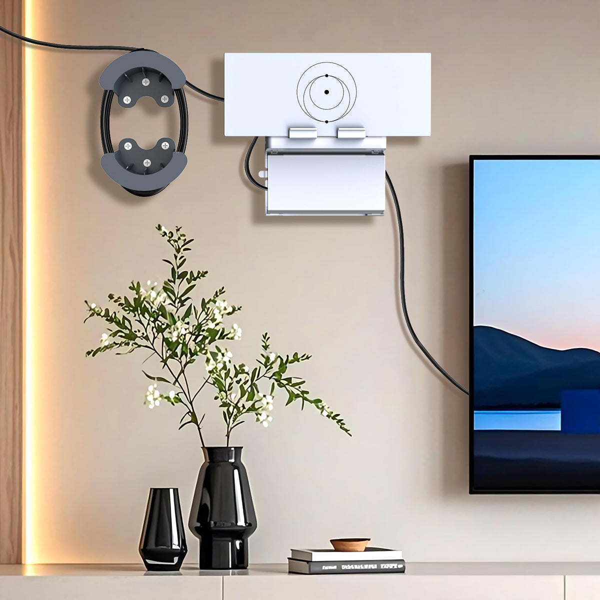 UBeesize Starlink Mount, estándar Gen 3 Router Wall Mount con Soporte de Cable, Soporte de Pared Todo en uno para Starlink Standard V3 Mesh Router y Fuente de alimentación