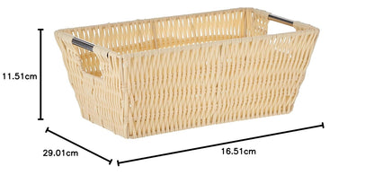 Whitmor Rattique Estante pequeño Bolsa, Latte, Latte, Pequeño, 1 | Latte, Pequeño, 1 unidad, plástico tejido, metal cromado